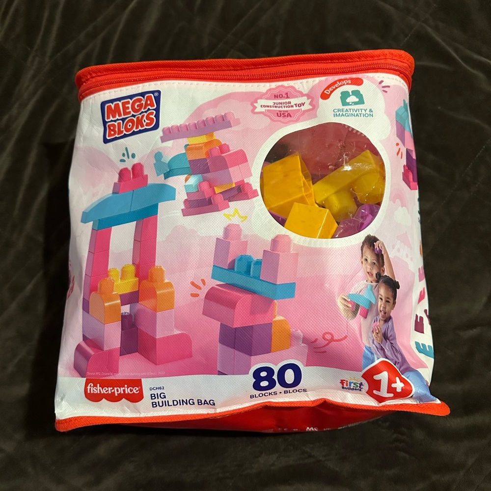 Fisher-Price Mega Bloks 80-Piece Set - Pink, Blue, Yellow & more